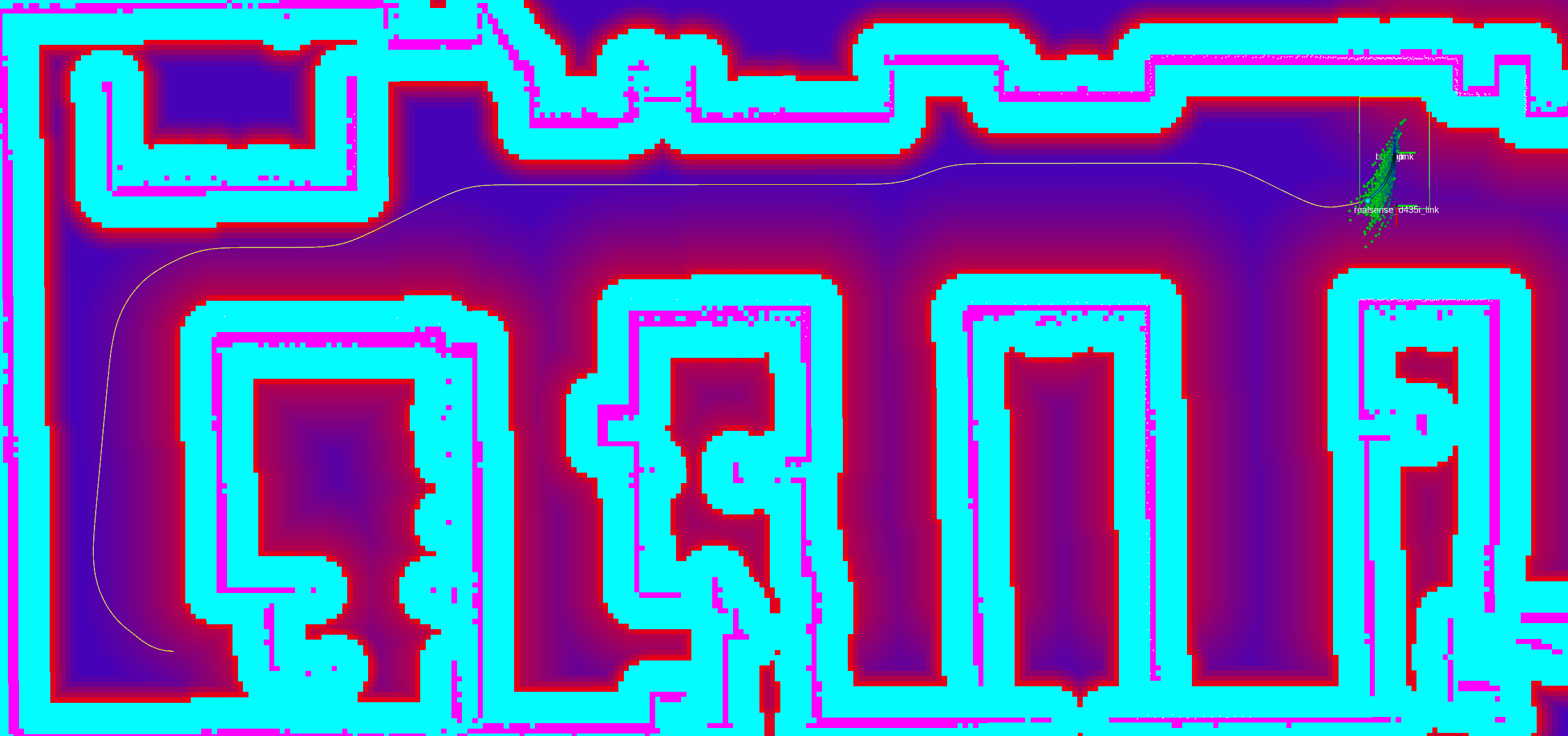 Costmap with asymmetric inflation layer
