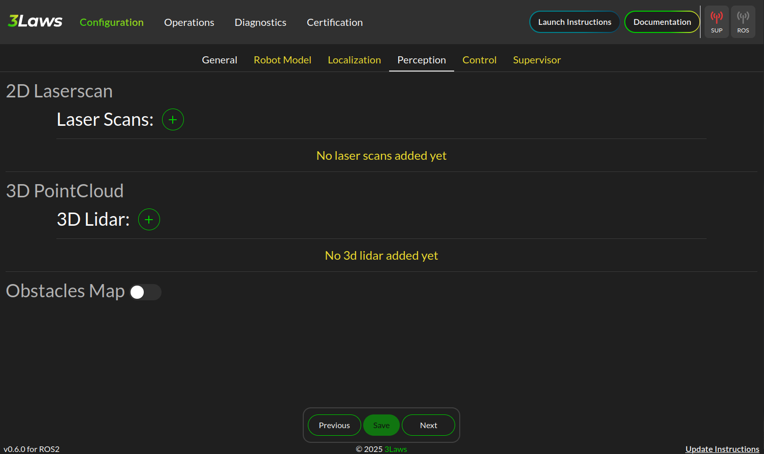 Supervisor Perception Configuration